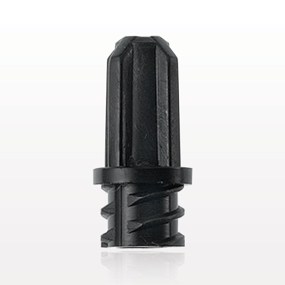 Female Luer Cap, Non-Vented w/Internal Pin, Black