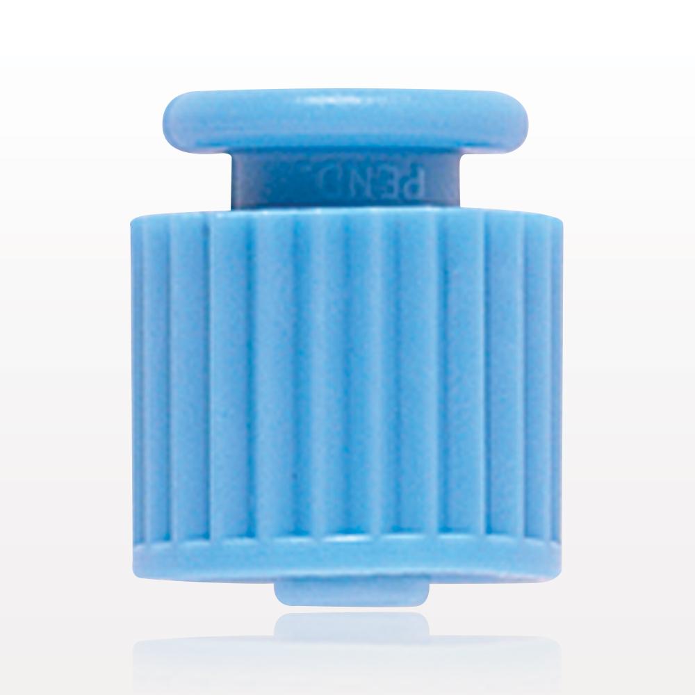 Non-Vented Male Luer Cap without Strap, Blue