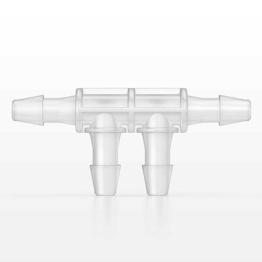 4-port Double Elbow Style Manifold, Barbed, Natural