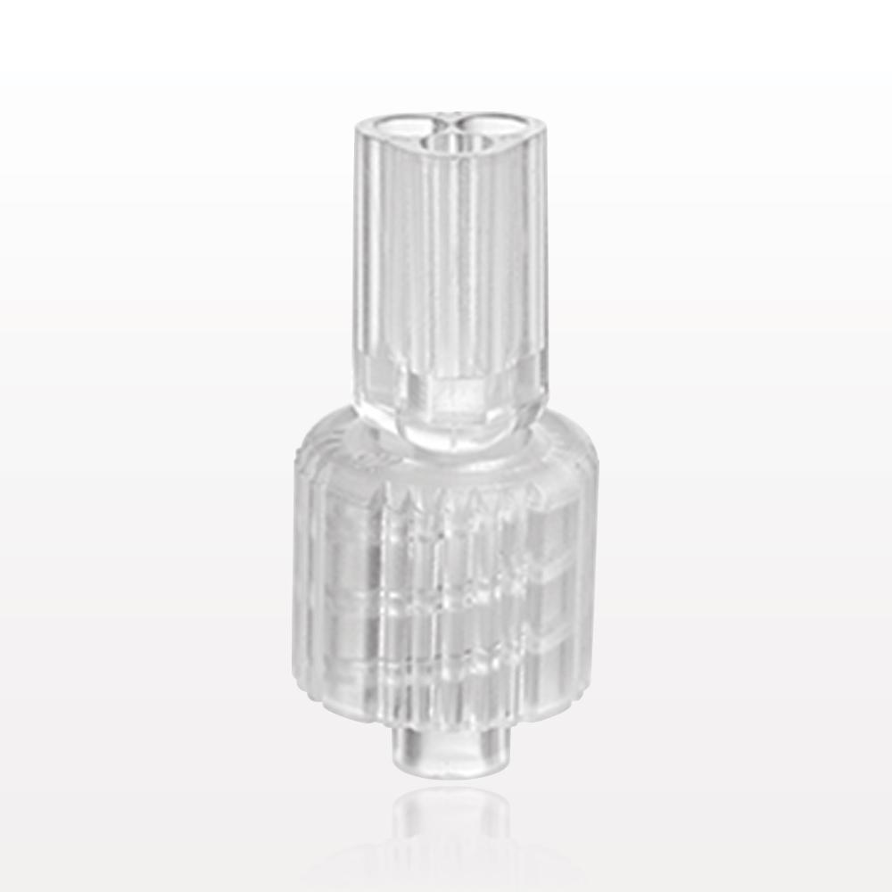 Y Connector, 3-Way, Parallel, Tubing Ports, Male Luer w/Spin Lock, Clear