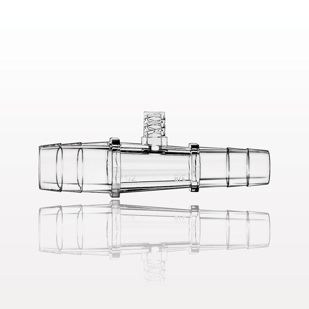 Straight Connector, Reducer, Barbed, Female Luer Lock Side Port, Clear