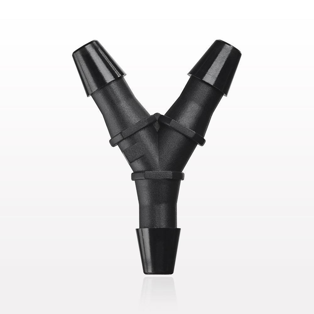 Y Connector, Barbed, Black