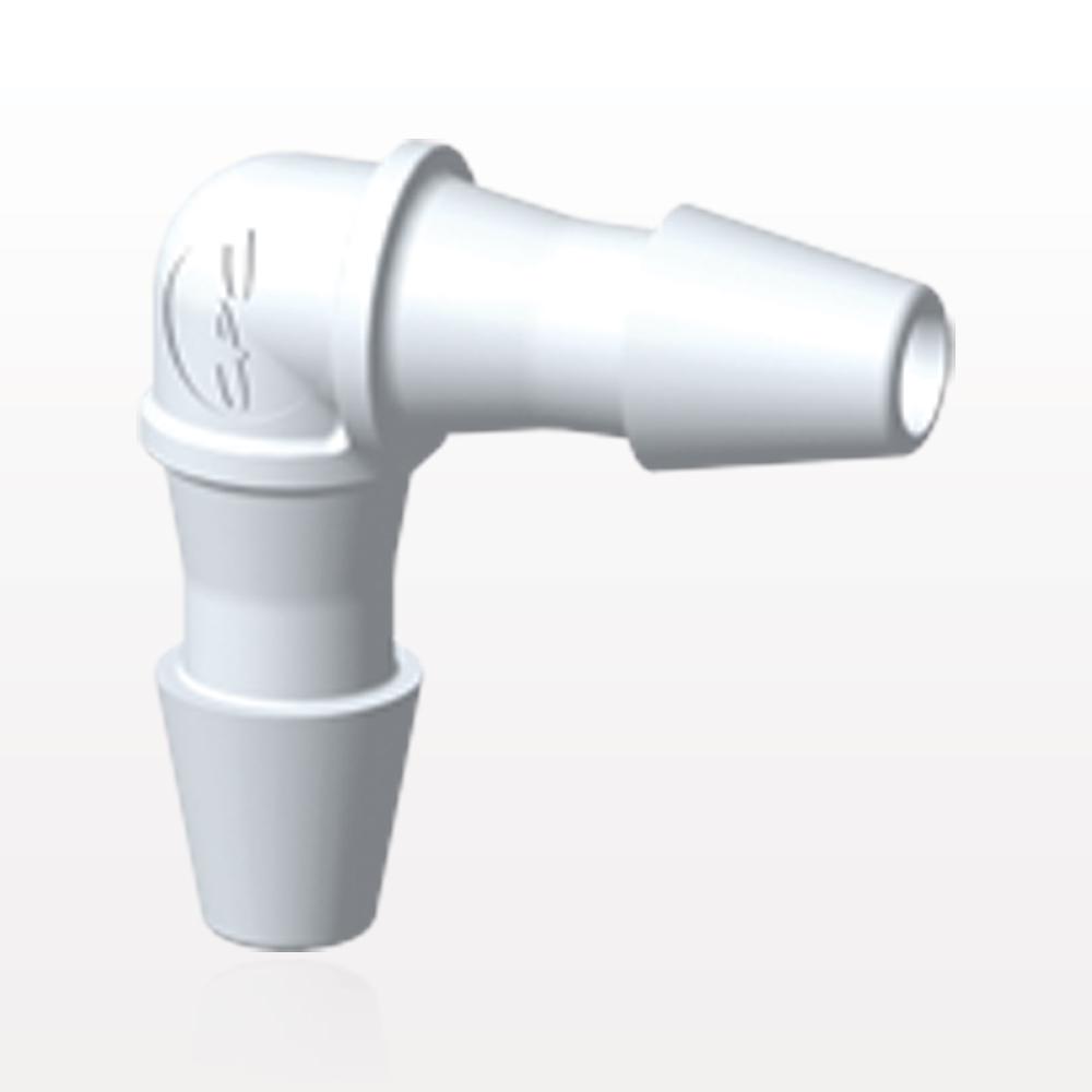 Elbow Connector, Barbed, White, 100/Bag