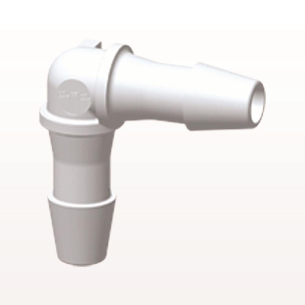 Elbow Connector, Barbed, White, 100/Bag