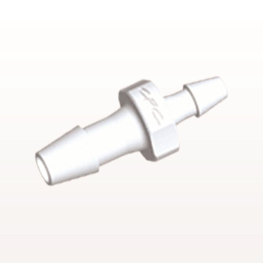 Straight Connector, Reducer, Barbed, White, 100/Bag