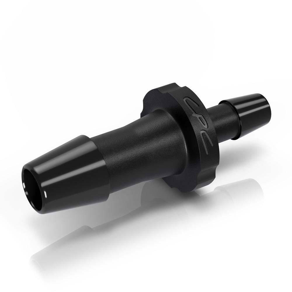 Straight Connector, Reducer, Barbed, Black, 100/Bag