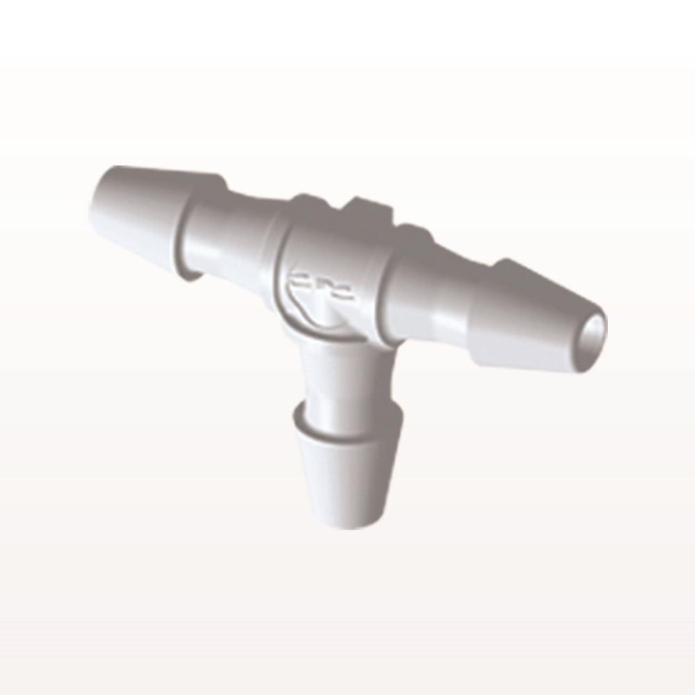 T Connector, Barbed, White, 100/Bag