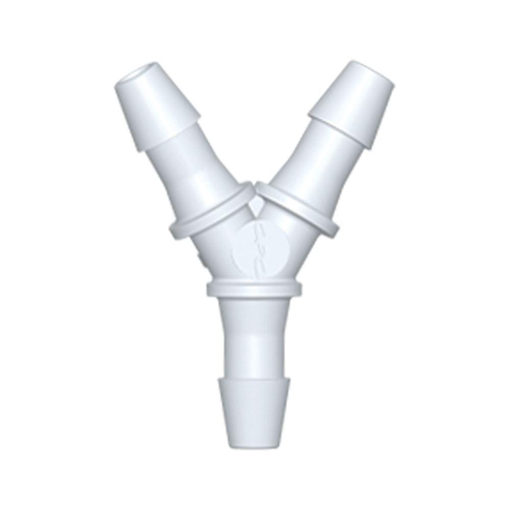 Y Connector, Barbed, White, 100/Bag