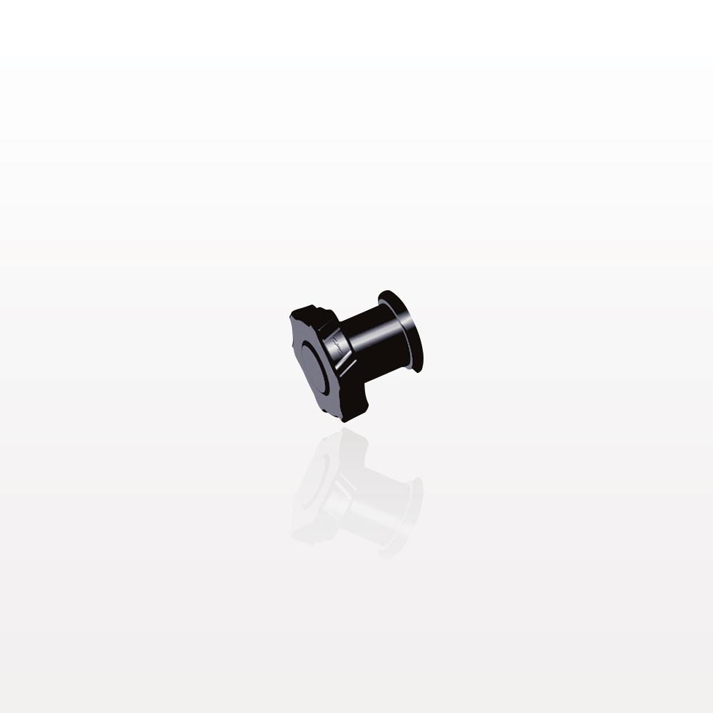 Female Luer Cap, Non-Vented, Black, 100/Bag