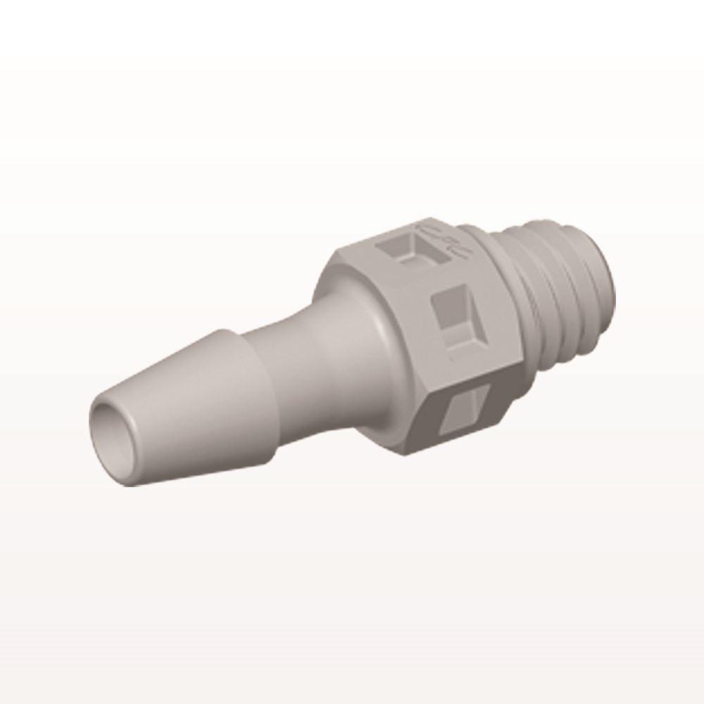 Threaded Connector, Barbed, Natural, 100/Bag
