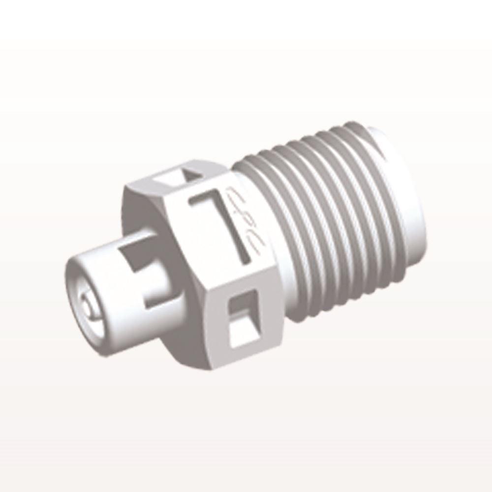 Threaded Connector, Barbed, White, 100/Bag