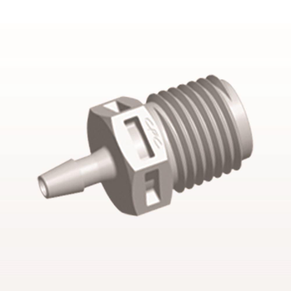 Threaded Connector, Barbed, Natural, 100/Bag