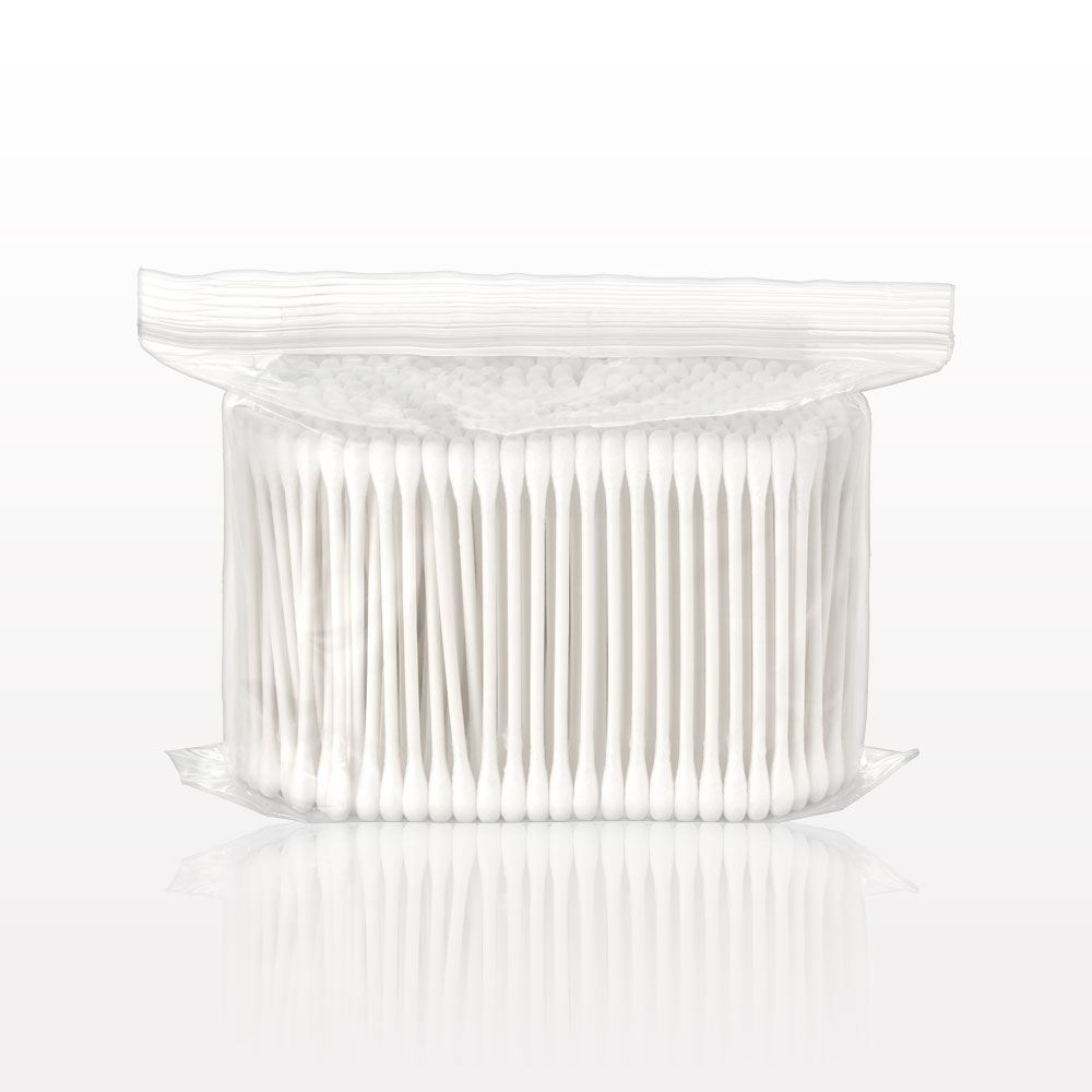 Dual Ended Round Tip Swab with White Handle