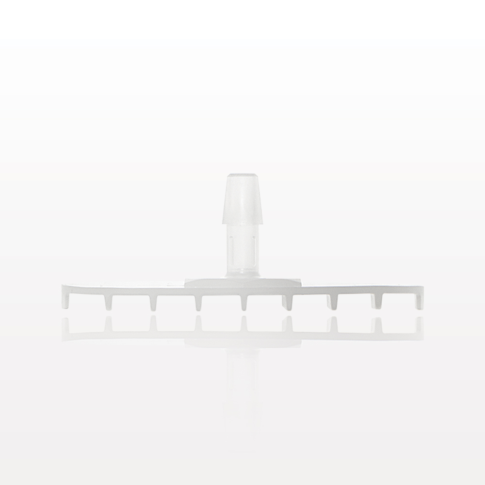 Bag Port Flange with Ribbed Base, Barbed, Natural