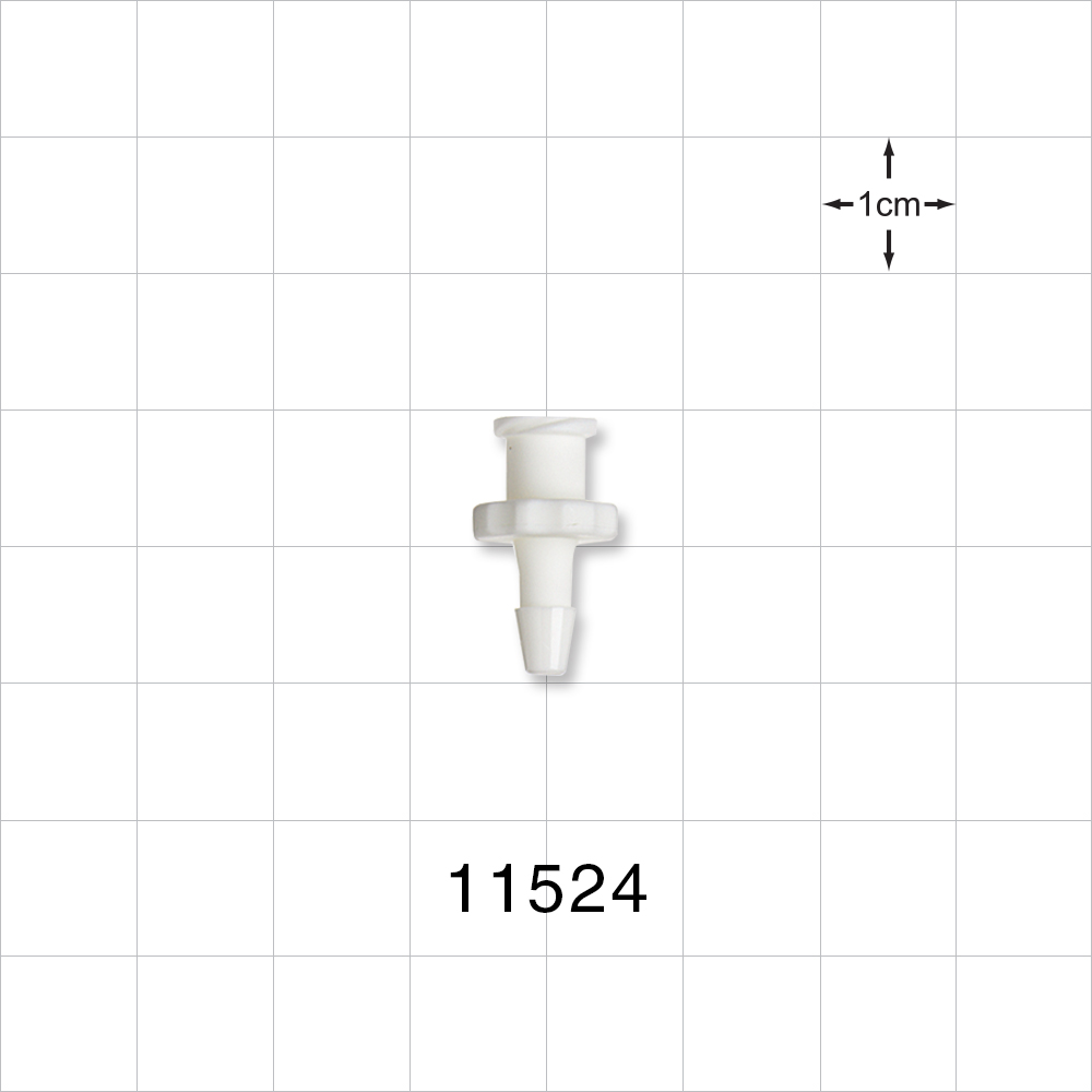 Female Luer Lock, Barbed, White