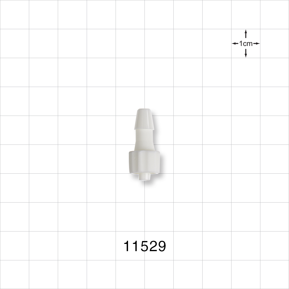 Male Luer Lock, Barbed, White