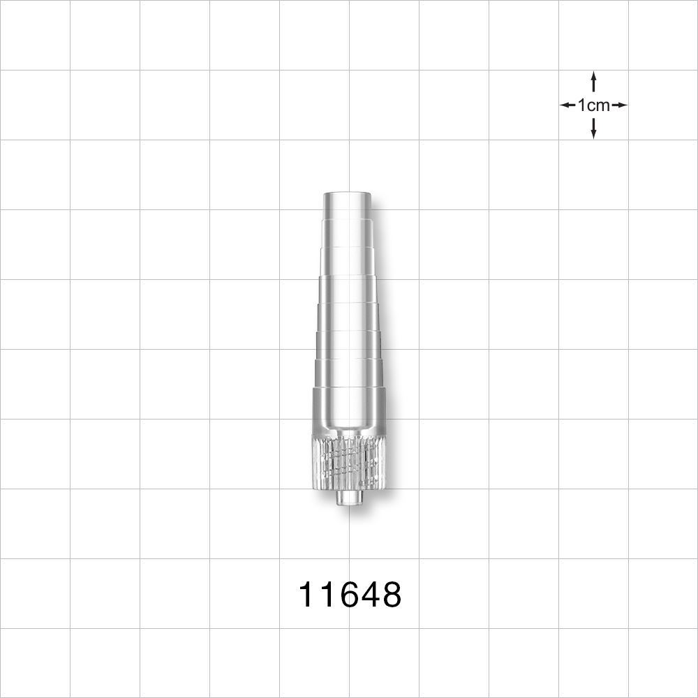 Male Luer Lock, Tubing Port, Clear