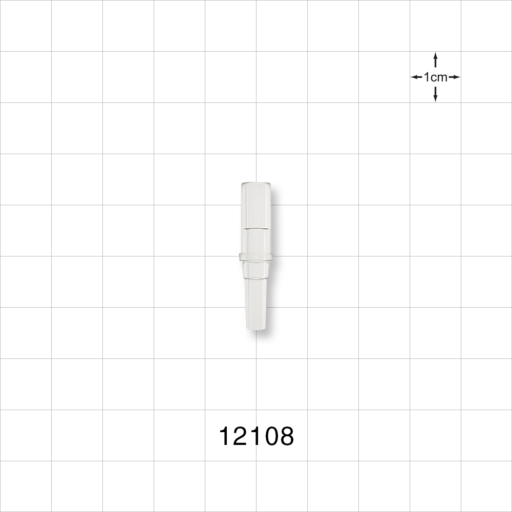 Male Luer Slip, Tubing Port, Clear