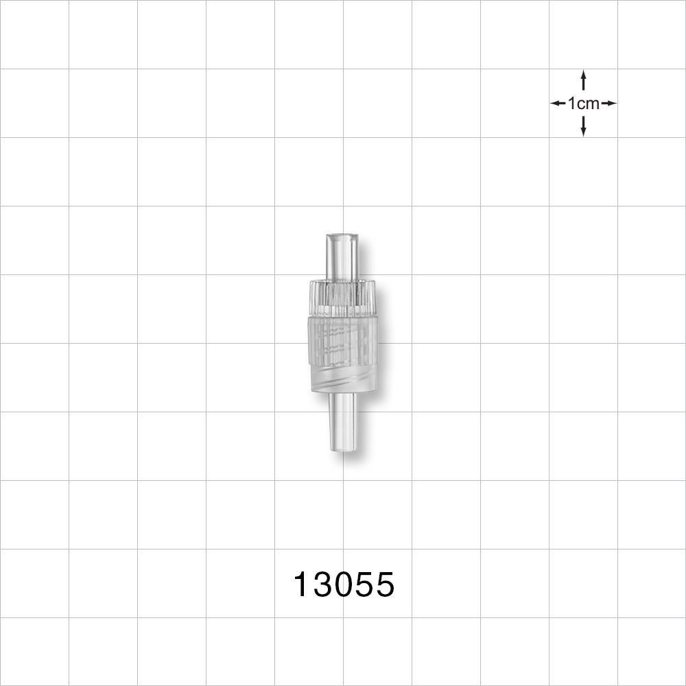 Male Luer w/Spin Lock, Tubing Port, Clear