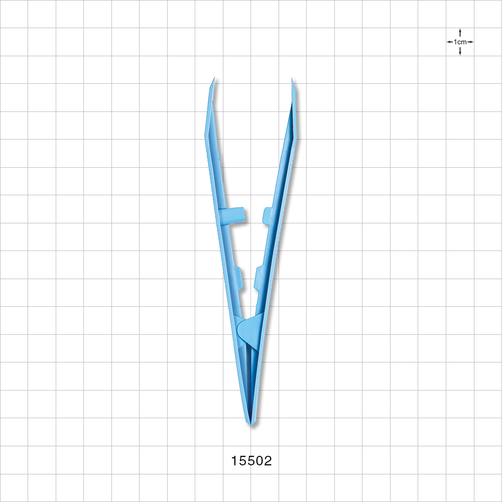 Single-Use Tweezer Forceps, Flat Square Tips, Blue