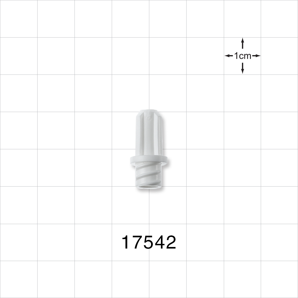 Female Luer Cap, Non-Vented w/Internal Pin, White