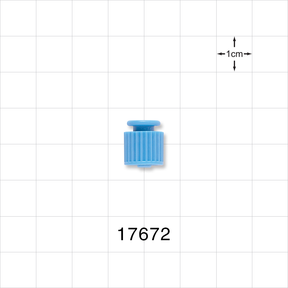 Non-Vented Male Luer Cap without Strap, Blue