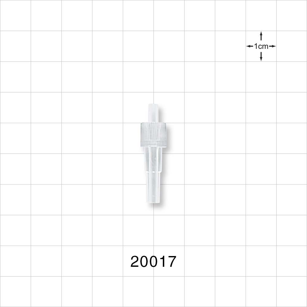 Male Luer Slip, Tubing Port, Clear