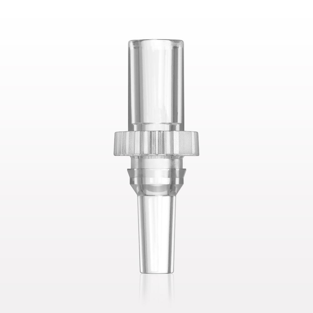Male Luer Slip, Tubing Port, Clear