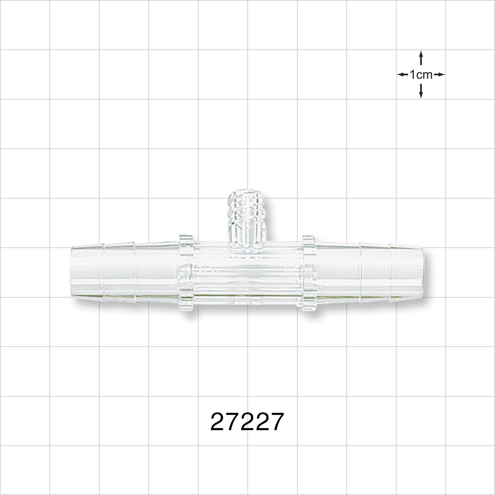 Straight Connector, Barbed, Female Luer Lock Side Port, Clear