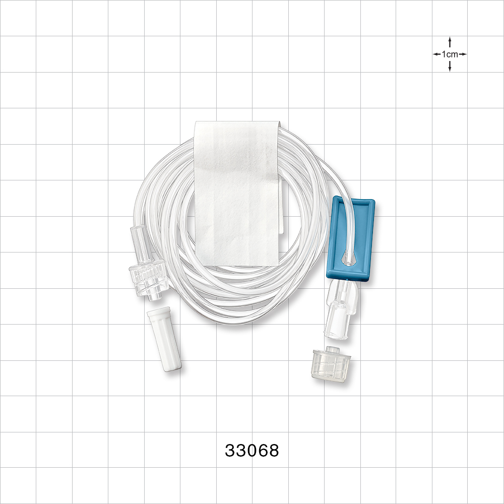 Extension Line, Female Luer Lock to Male Luer Lock with Vented Caps and Slide Clamp