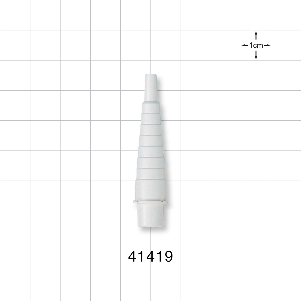 Straight Connector, Tubing Port, Stepped, Male Luer Slip, Natural