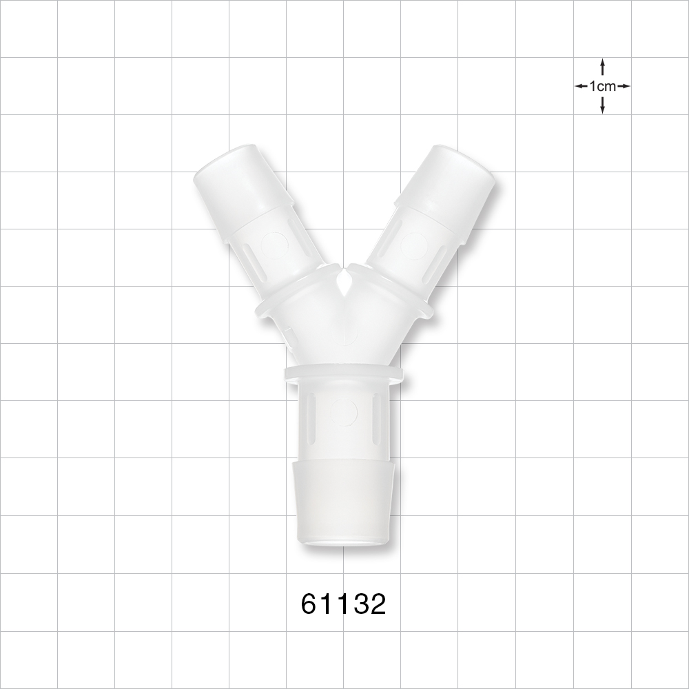Y Connector, Reducer, Barbed, Natural