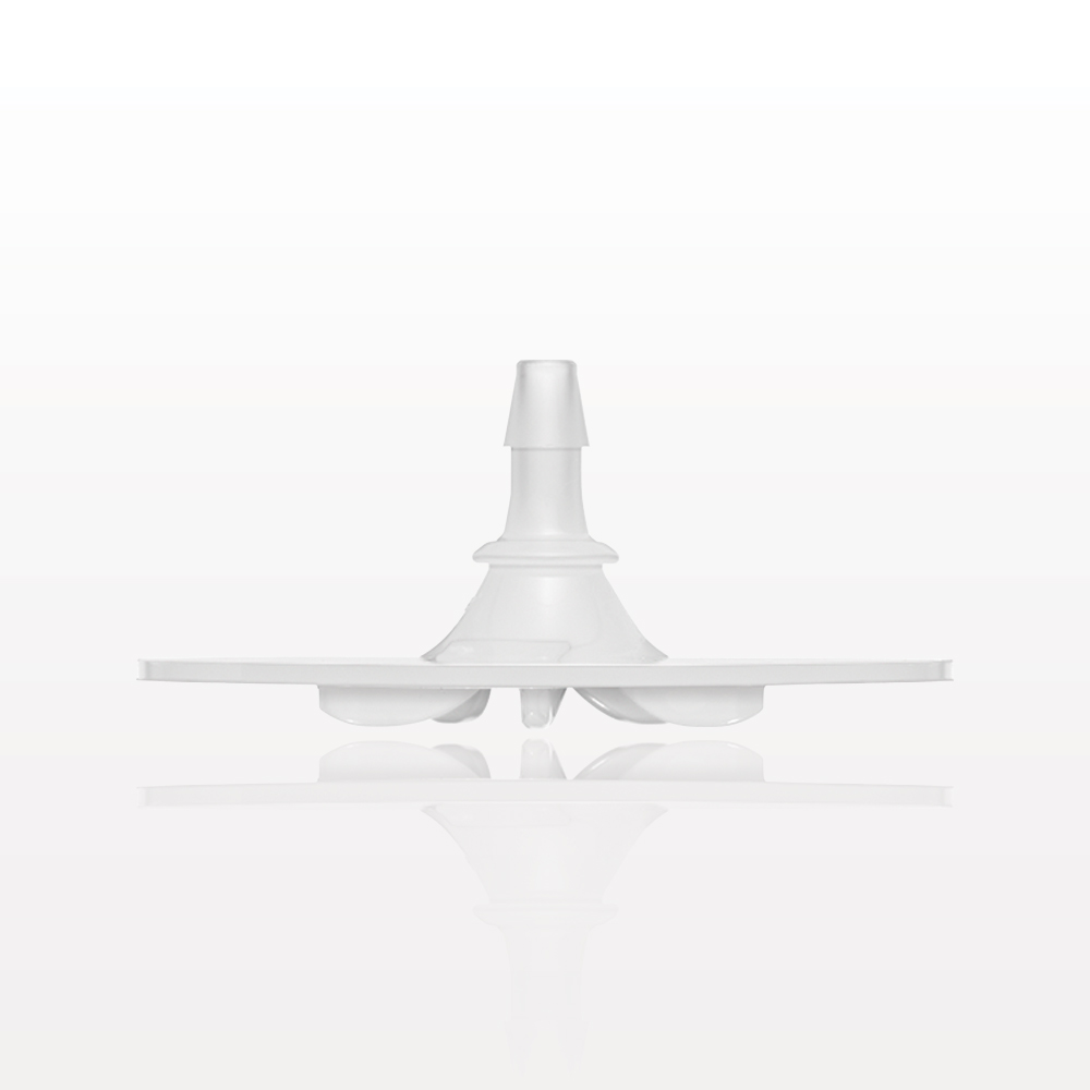 Bag Port Flange with Ribbed Base, Barbed, Natural