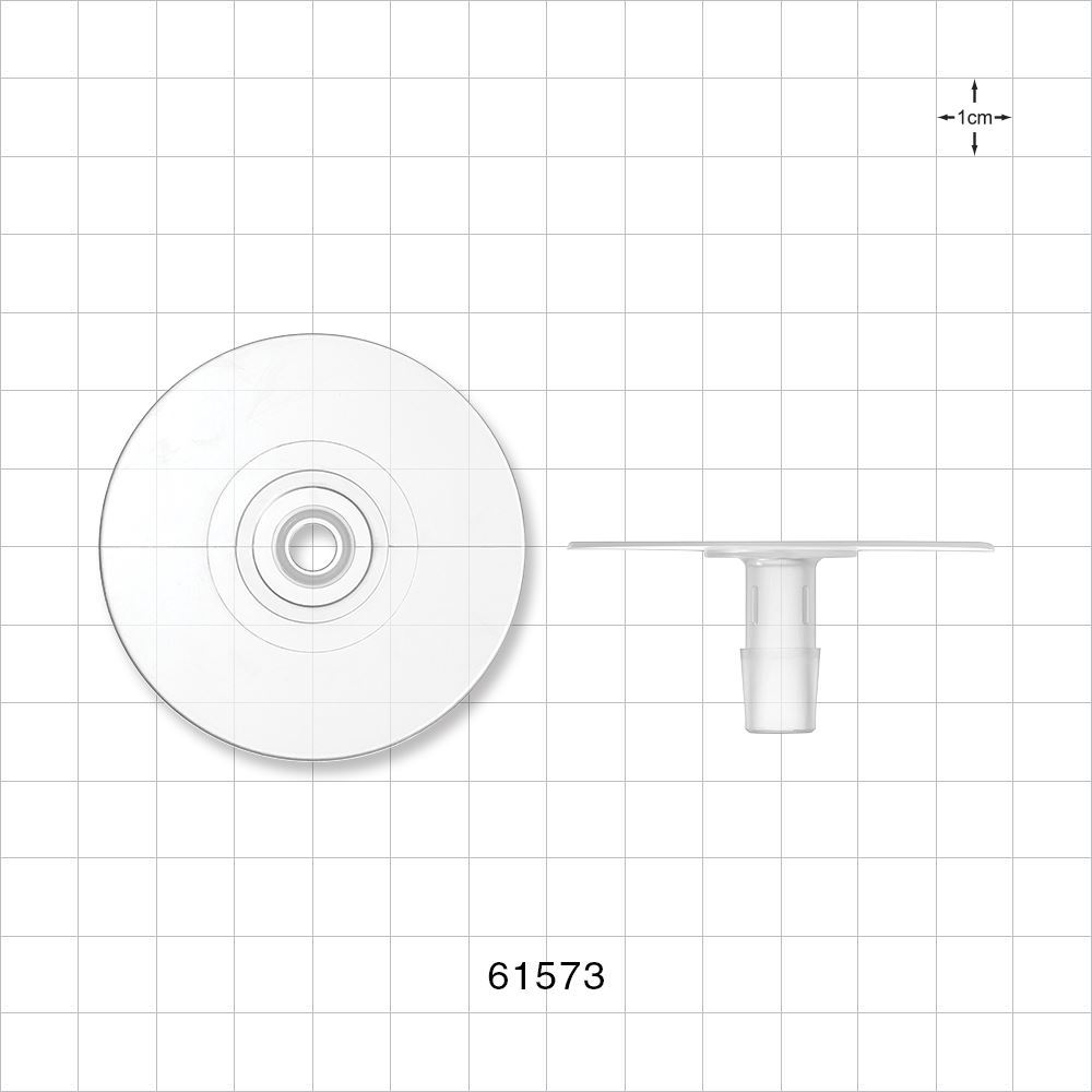 Bag Port Flange with Flat Plate, Barbed, Natural