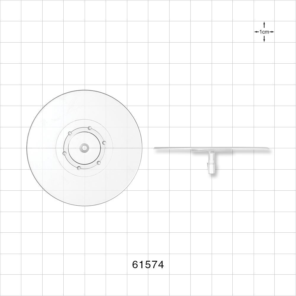 Bag Port Flange with Dimples, Barbed, Natural