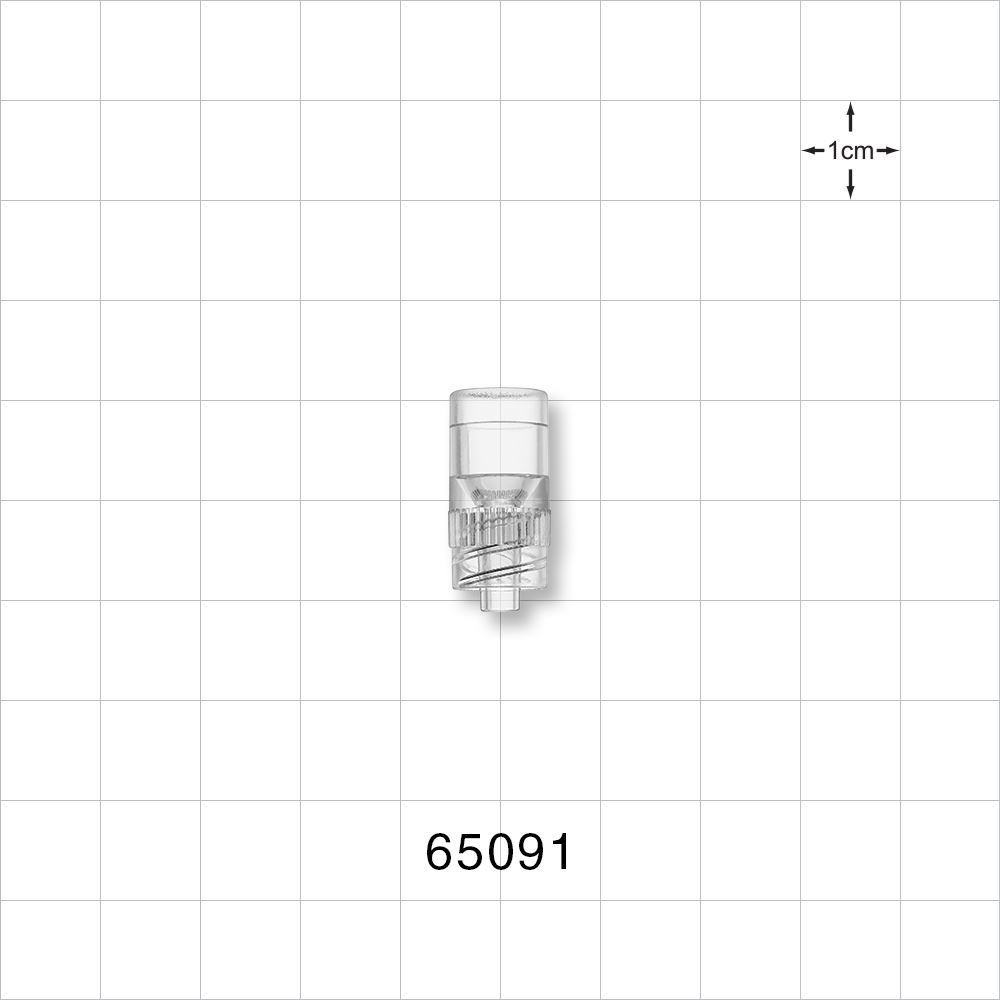 Male Luer Lock, Tubing Port, Clear