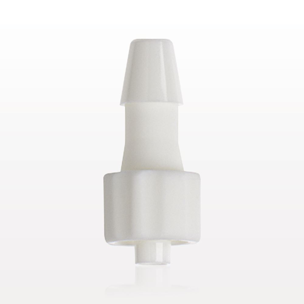Male Luer Lock, Barbed, White