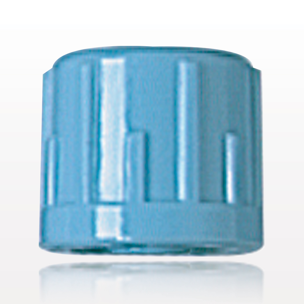 Stemless Male Luer Cap, Vented, Light Blue