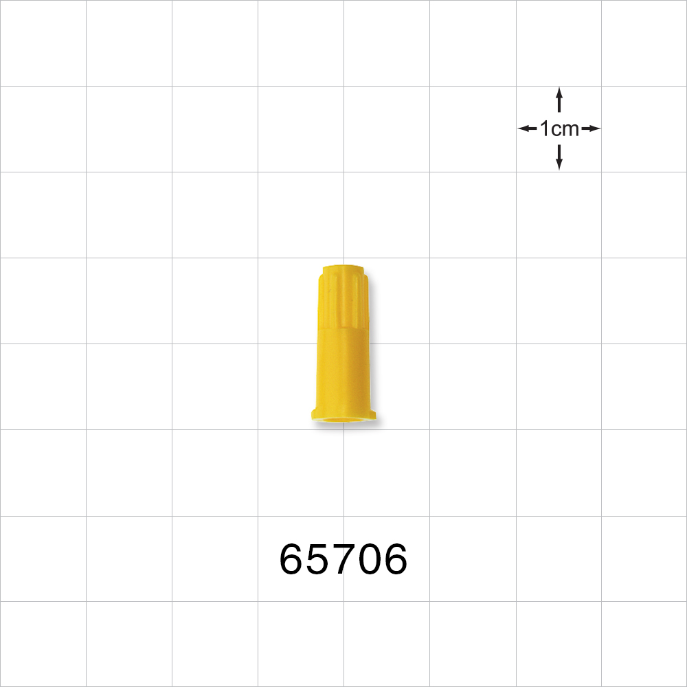 Female Luer Cap, Non-Vented, Yellow