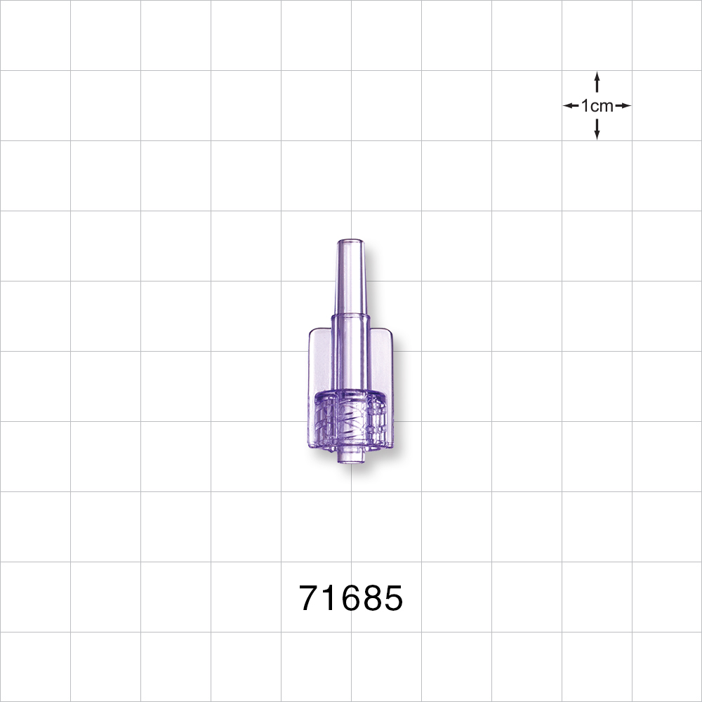 Male Luer Lock, Tubing Port, Clear