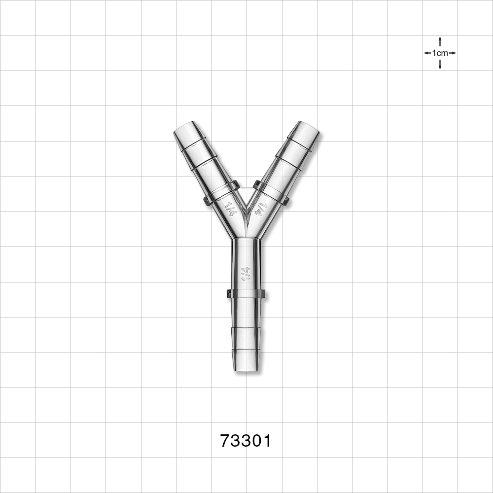 Y Connector, Barbed, Clear