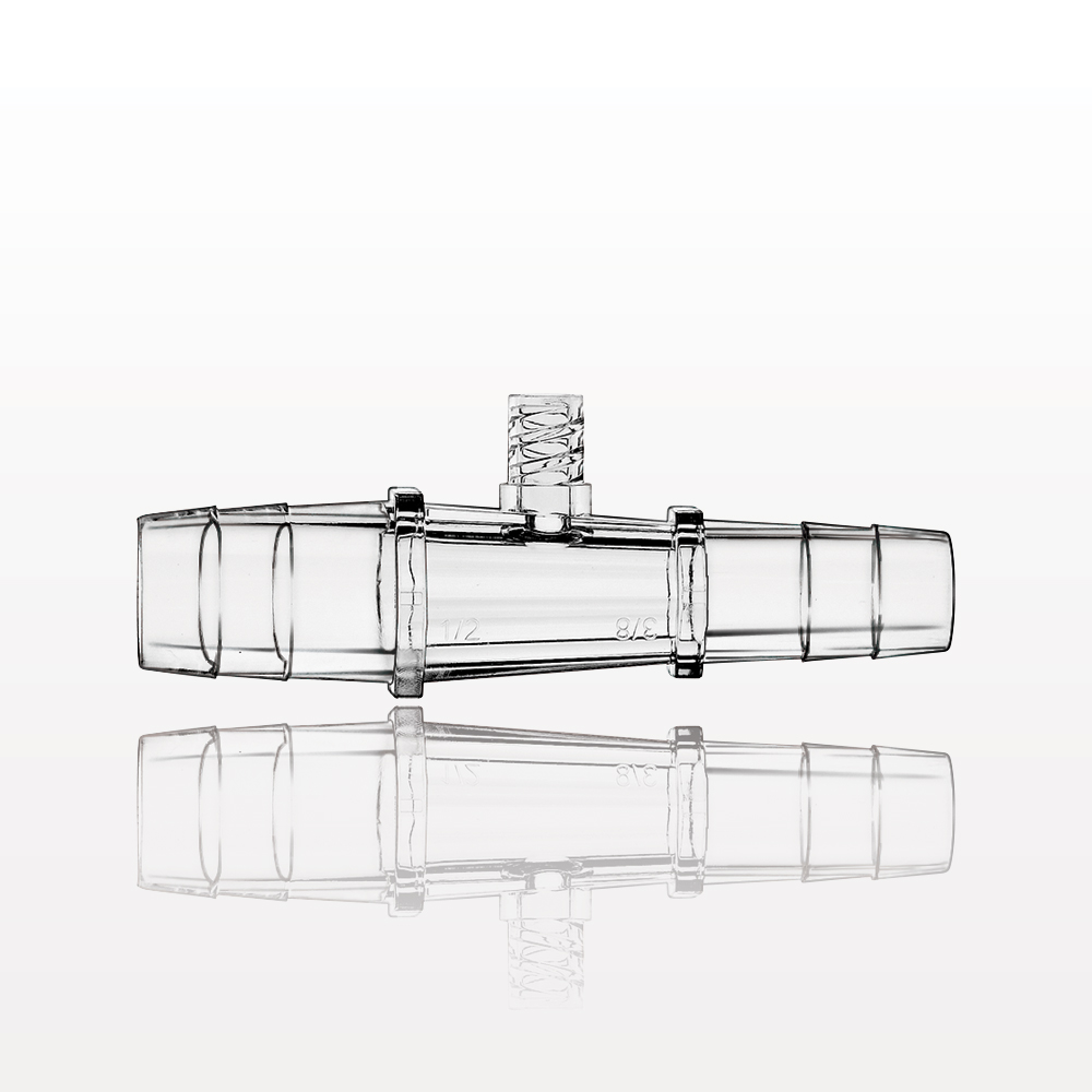 Straight Connector, Reducer, Barbed, Female Luer Lock Side Port, Clear