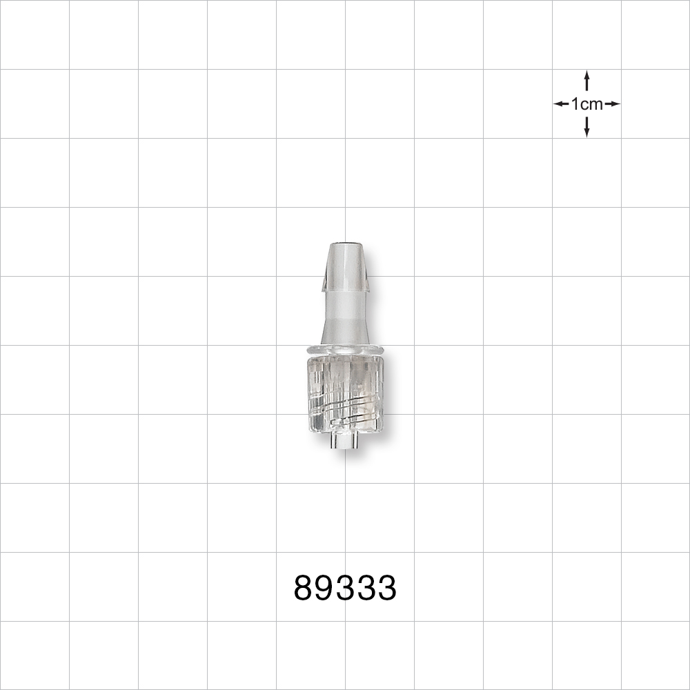Male Luer w/Spin Lock, Barbed, Clear