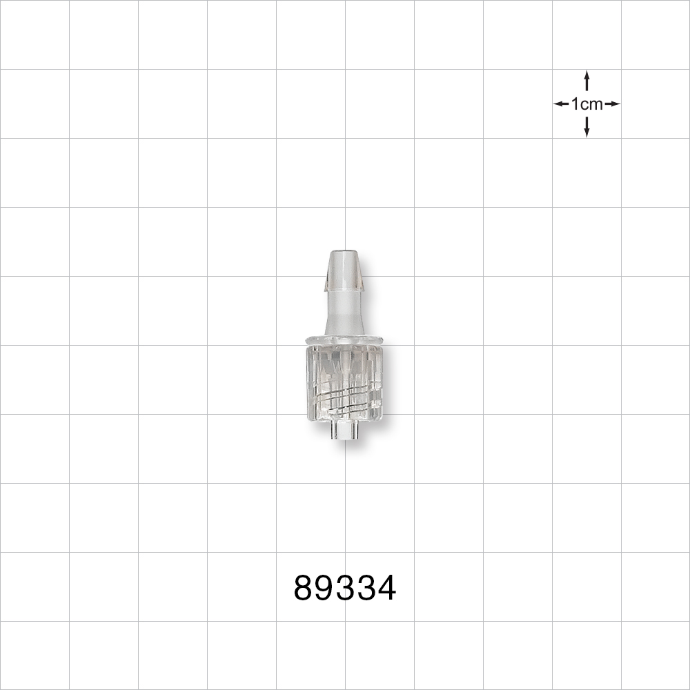Male Luer w/Spin Lock, Barbed, Clear