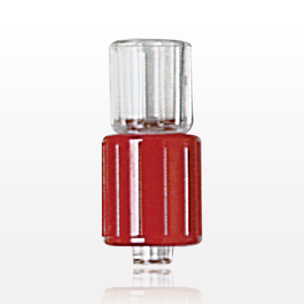 Male Luer w/Red Spin Lock, Tubing Port, Clear