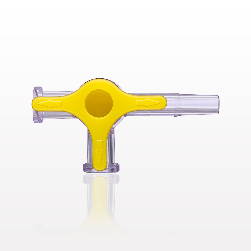 4-Way Stopcock, 2 Female Luer Locks, Male Luer Slip