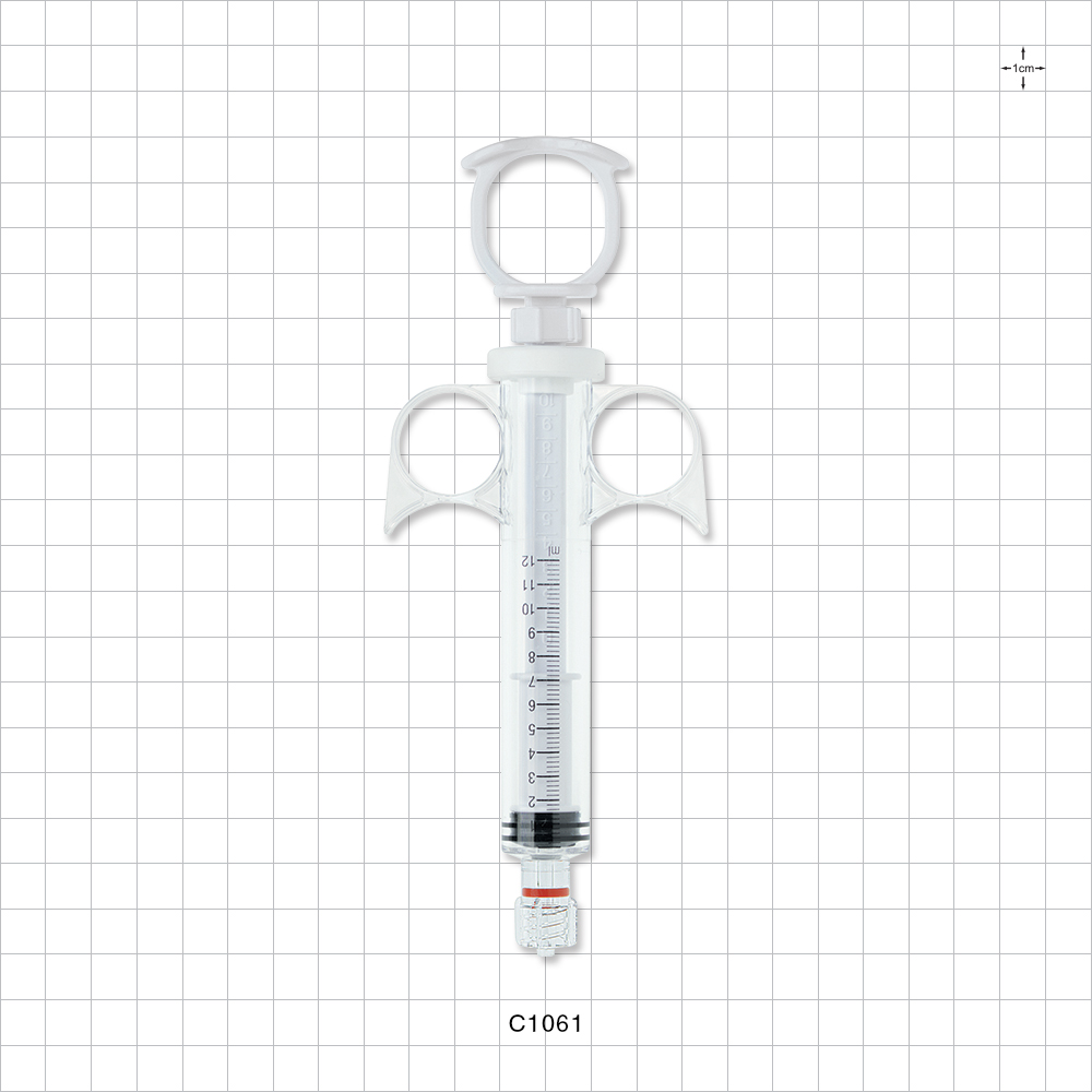 Control Syringe, Locking Plunger and Ring Grip, Rotating Male Luer Lock