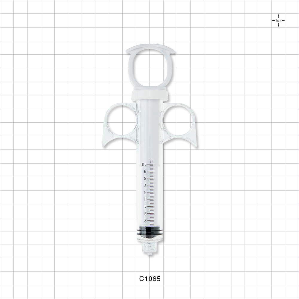 Control Syringe, Solid Ring Plunger and Grip, Male Luer Lock