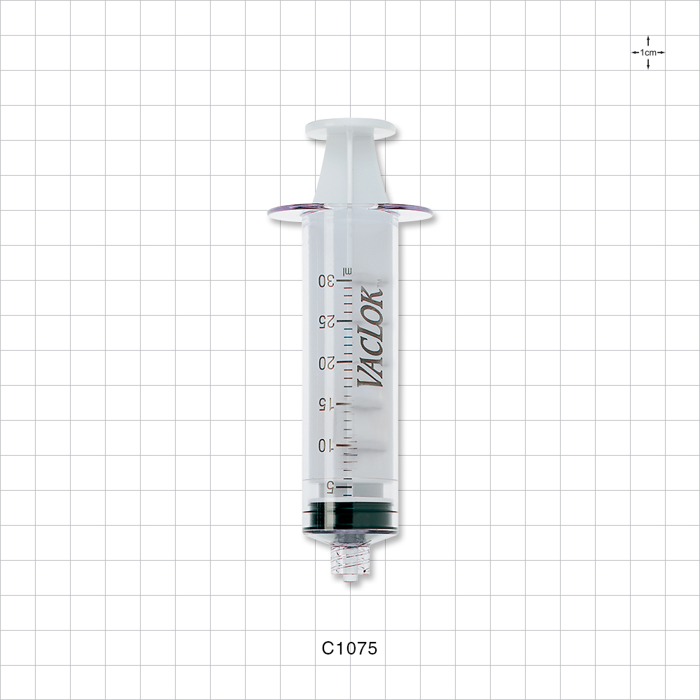 VacLok® Negative Pressure Syringe, Male Luer Lock, White