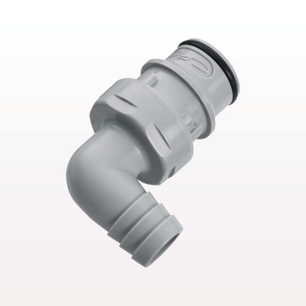 HFC12 Connector, Elbow Insert, Valved, Barbed